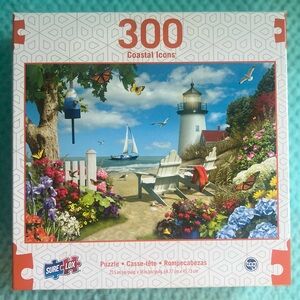 Coastal Icons 300-Piece Puzzle - Colorful Beach Scene
